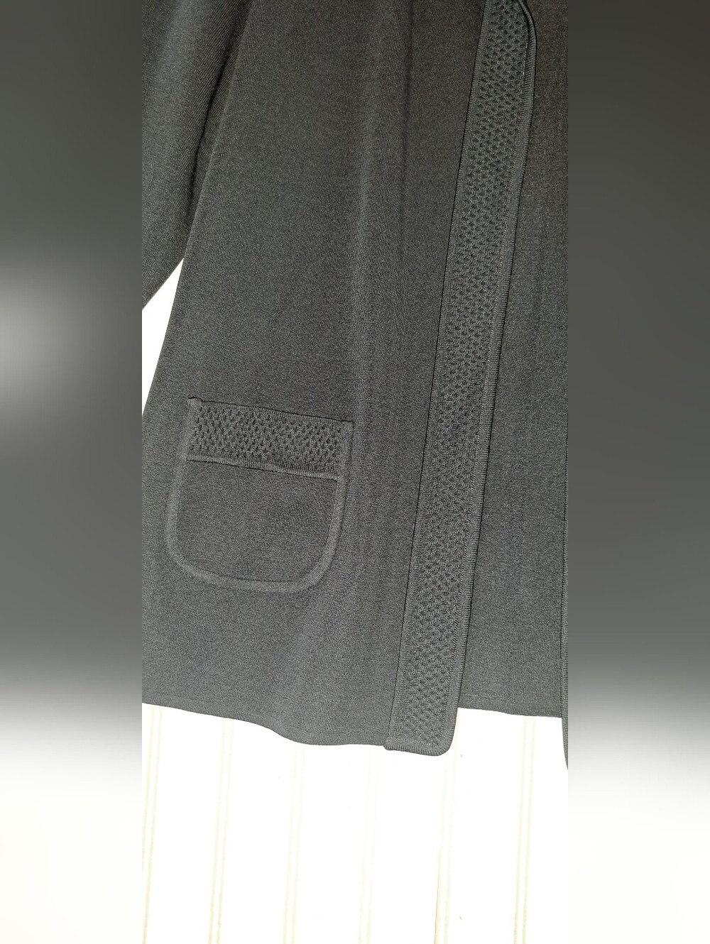 Exclusively Misook Black Open Front Office Business Cardigan Jacket Medium - Picture 2 of 10